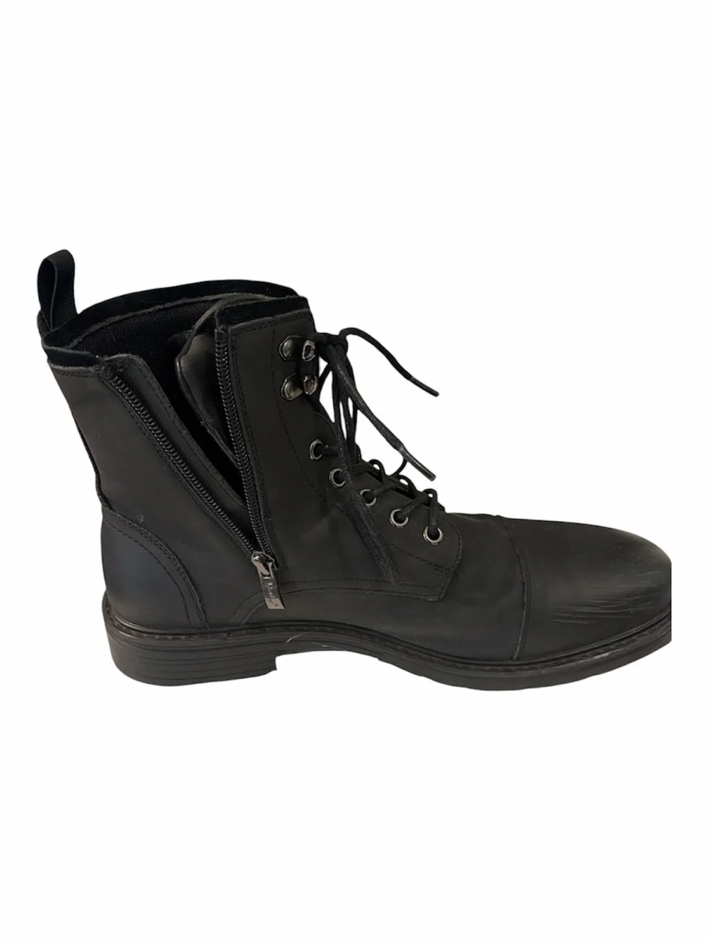 Vostey Black Lace-Up Military Style Boots Size 10
